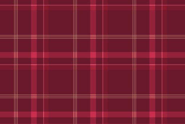 Fondo de tela escocesa roja, vector de diseño de patrón de cuadrícula