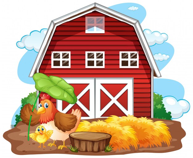 Fondo del tema de granja con animales de granja