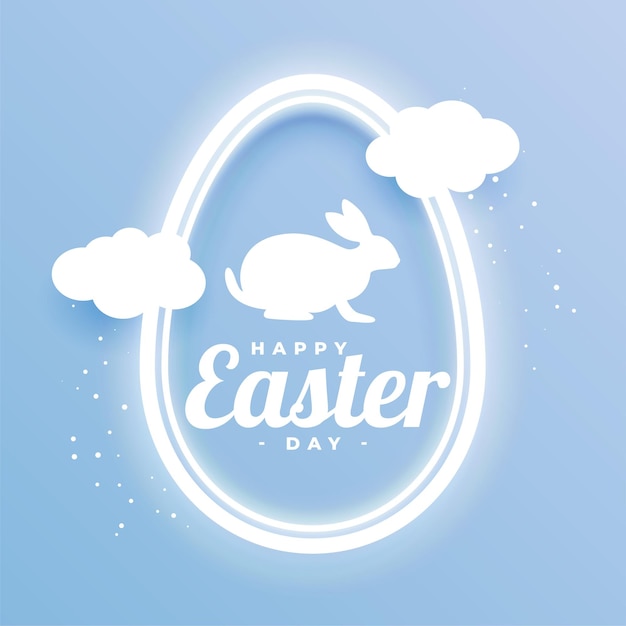 Vector gratuito fondo de temporada de feliz huevo de pascua con diseño de nubes