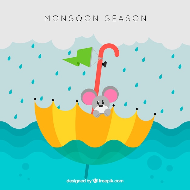Fondo de temporada monzón con ratón