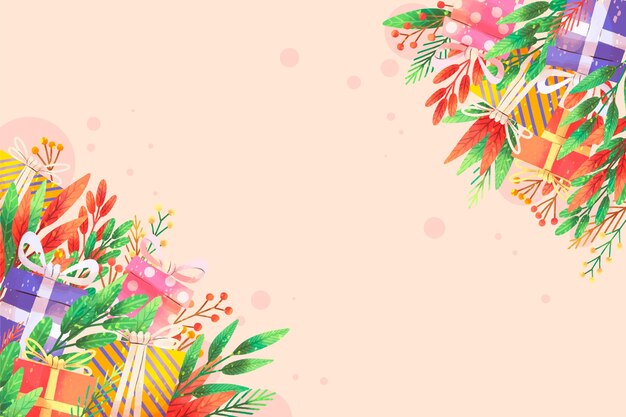 Fondo de temporada de navidad acuarela
