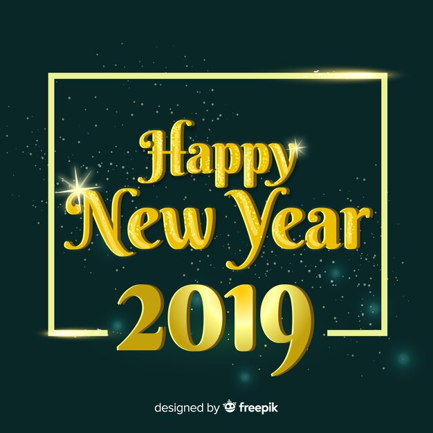 Fondo texto dorado año nuevo