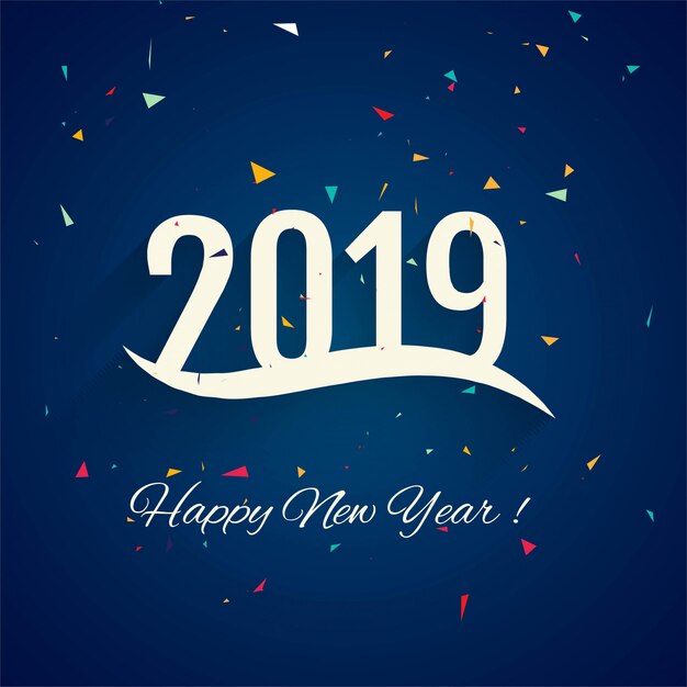 Fondo de texto hermoso feliz año nuevo 2019