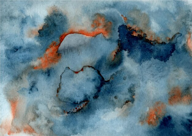 Fondo de textura abstracta azul con acuarela
