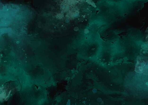 Fondo de textura de acuarela pintado a mano de color verde esmeralda oscuro