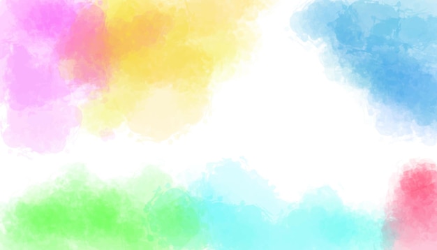 Fondo de textura de mancha de acuarela abstracta de color de arco iris de vector