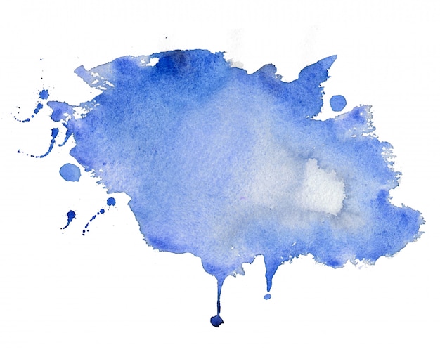 Fondo de textura de mancha de acuarela azul abstracto