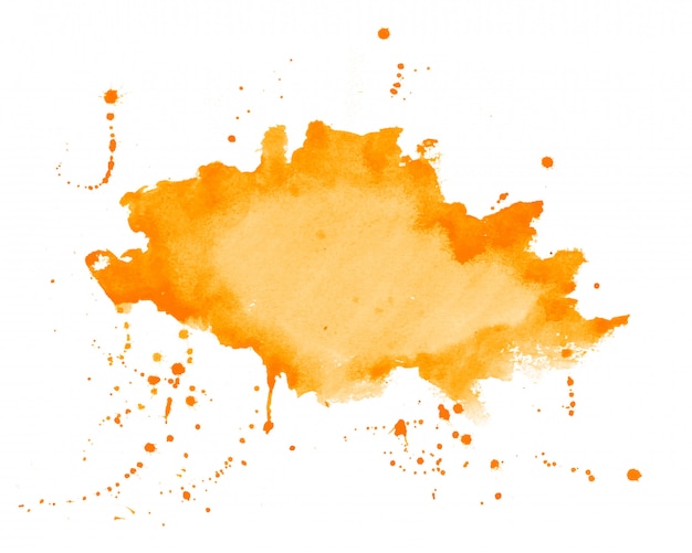 Fondo de textura de manchas de salpicaduras de acuarela naranja