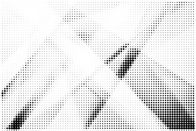 Fondo de textura de patrón de medio tono grunge abstracto en blanco y negro