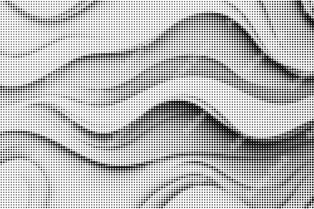 Fondo de textura de patrón de medio tono grunge abstracto en blanco y negro