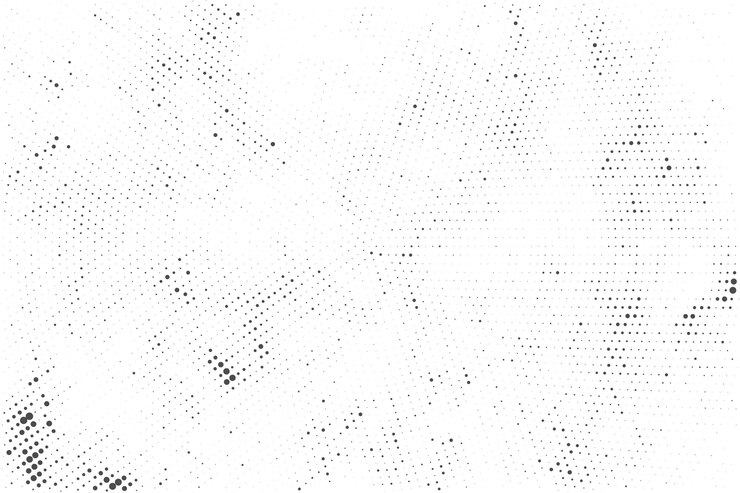 Fondo de textura de patrón de medio tono grunge en blanco y negro
