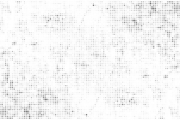 Fondo de textura de patrón de medio tono grunge en blanco y negro