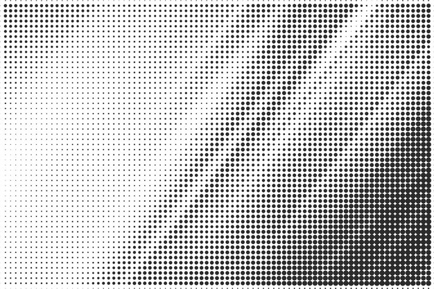 Fondo de textura de patrón de medio tono grunge en blanco y negro