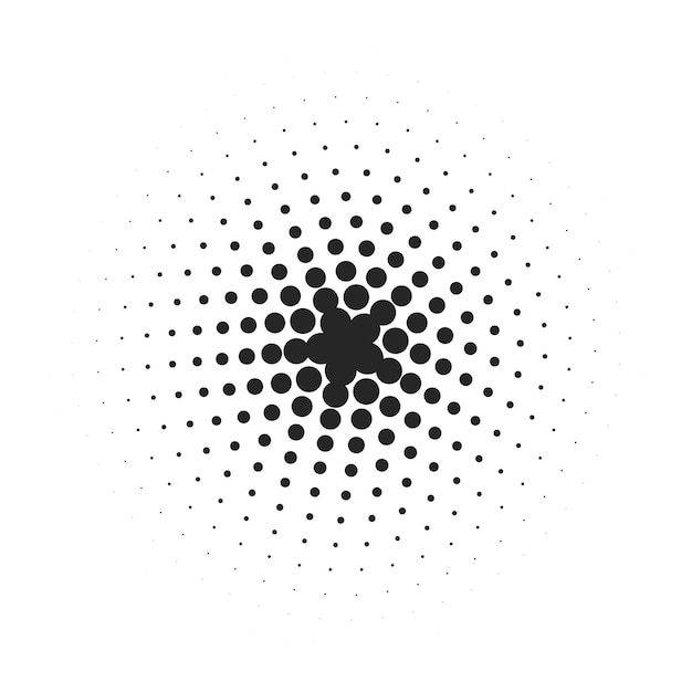 Fondo de textura de patrón de semitono de círculo blanco y negro