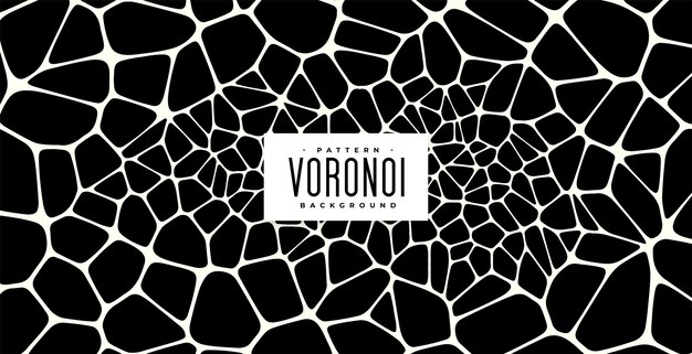 Fondo de textura de patrón de voronoi blanco y negro abstracto