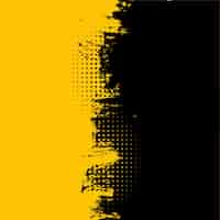 Vector gratuito fondo de textura sucia grunge amarillo y negro abstracto