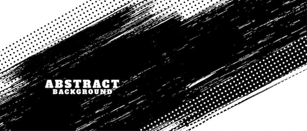 Vector gratuito fondo de textura de trazo de pincel grunge blanco y negro
