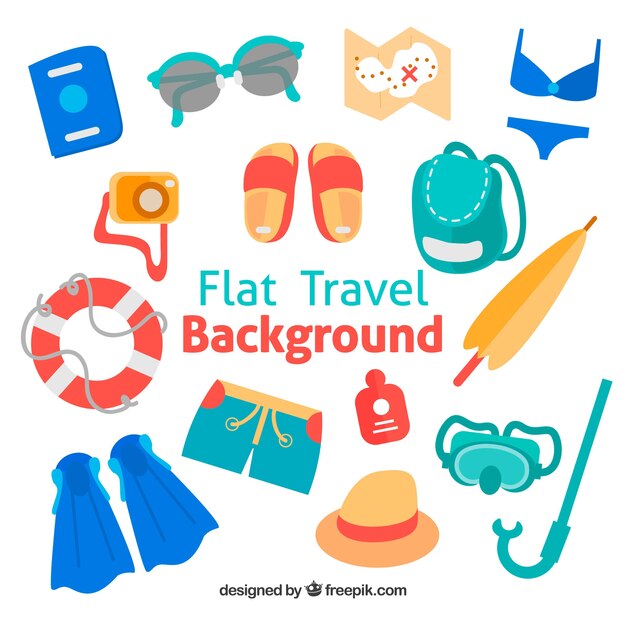 Fondo de tiempo para viajar con elementos