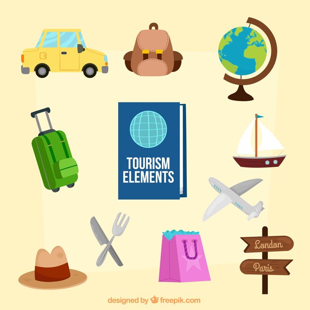 Fondo de tiempo para viajar con elementos