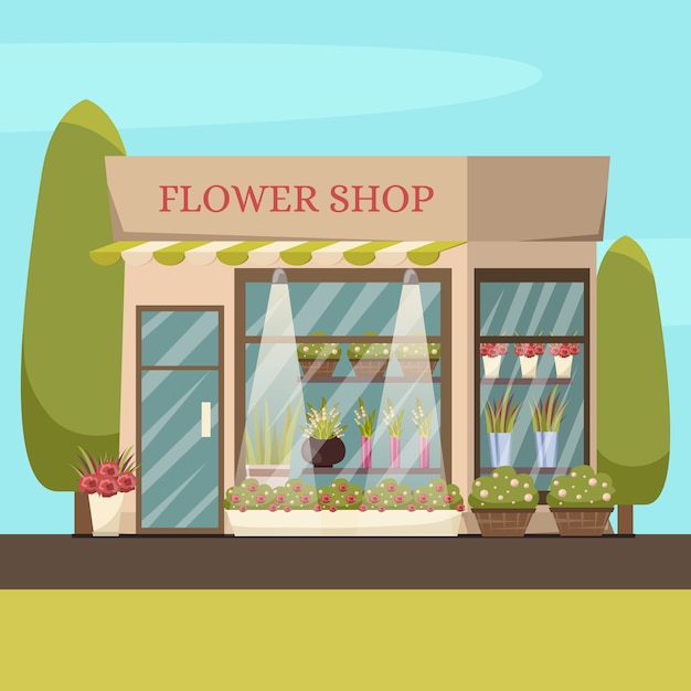 Fondo de la tienda de flores