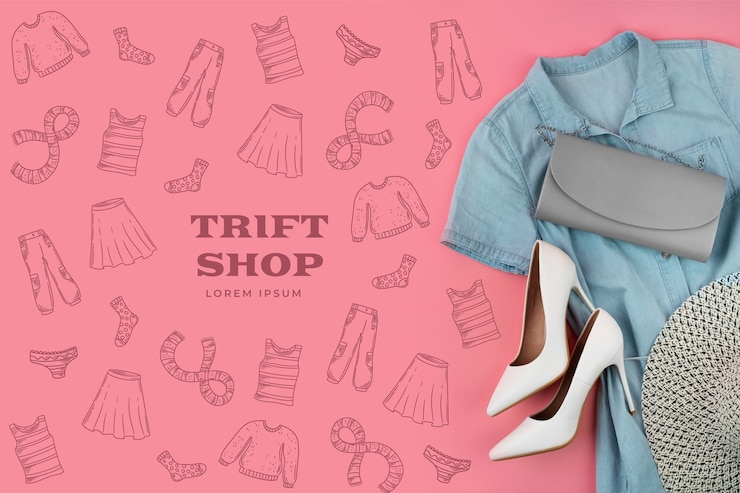 Vector gratuito fondo de tienda de moda dibujado a mano