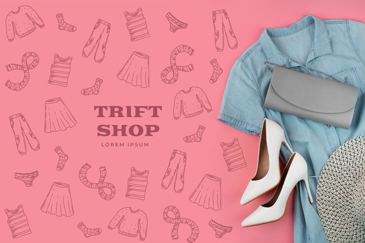 Vector gratuito fondo de tienda de moda dibujado a mano