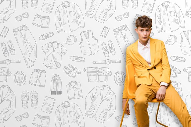 Fondo de tienda de moda dibujado a mano