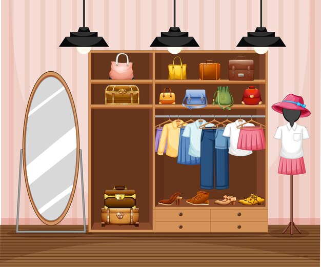 Fondo de tienda de ropa de moda