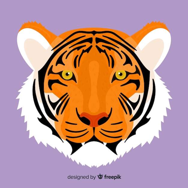 Vector gratuito fondo tigre cara grande