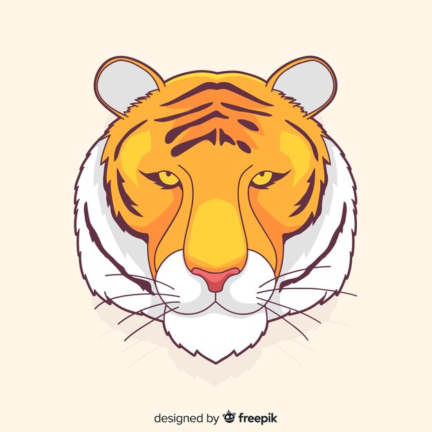 Fondo tigre dibujado a mano