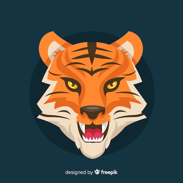 Vector gratuito fondo de tigre enfadado