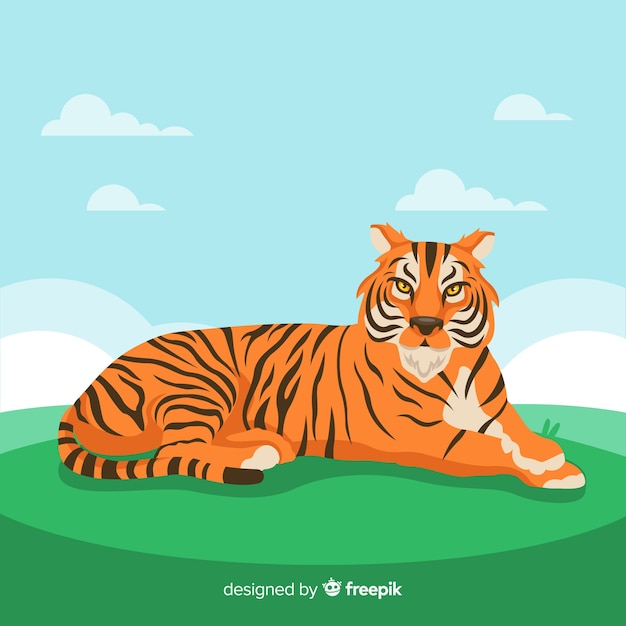 Vector gratuito fondo de tigre enfadado