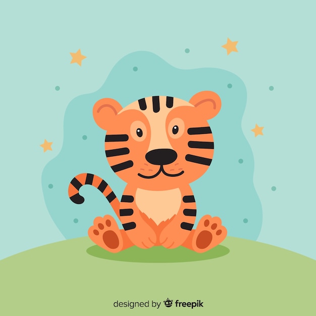 Vector gratuito fondo tigre sentado