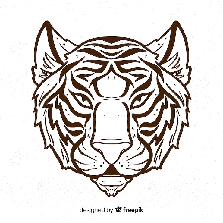 Vector gratuito fondo tigre serio