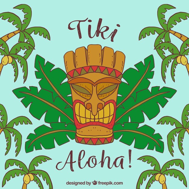 Fondo tiki con palmeras