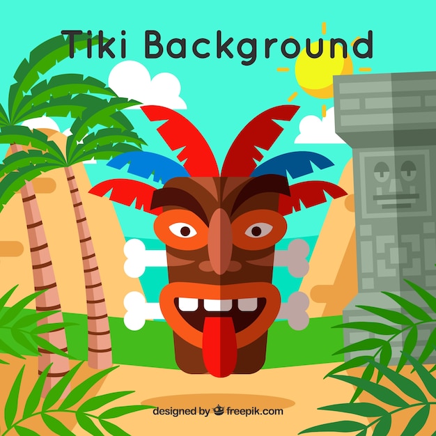 Vector gratuito fondo tiki tropical