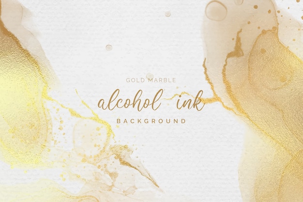 Fondo de tinta de oro y blanco alcohol