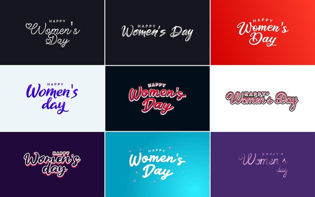 Fondo de tipografía escrita a mano vectorial del Día Internacional de la Mujer con un estilo audaz y vibrante
