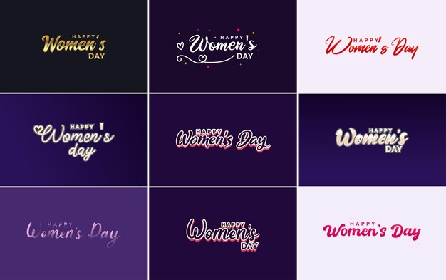 Fondo de tipografía manuscrita de vector de día internacional de la mujer