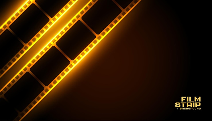 Vector gratuito fondo de tira de película de cine realista para estudio fotográfico