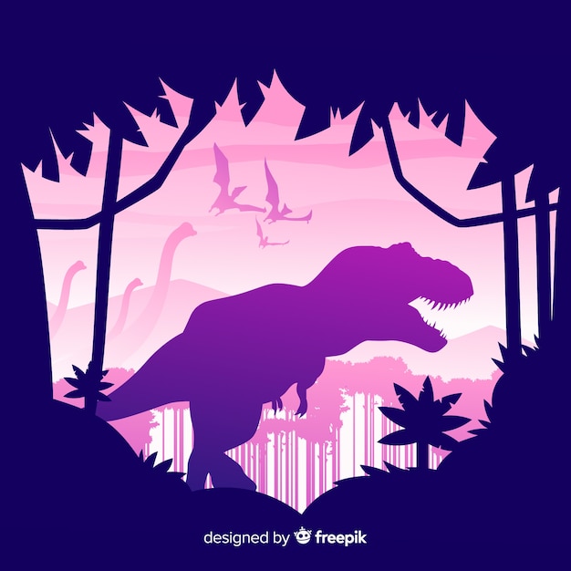 Vector gratuito fondo de tiranosaurio rex en diseño plano