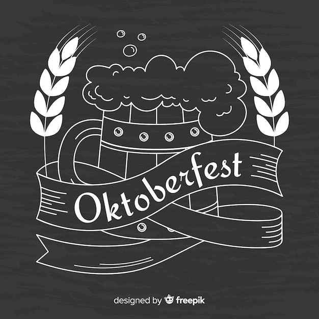 Vector gratuito fondo de tiza del oktoberfest