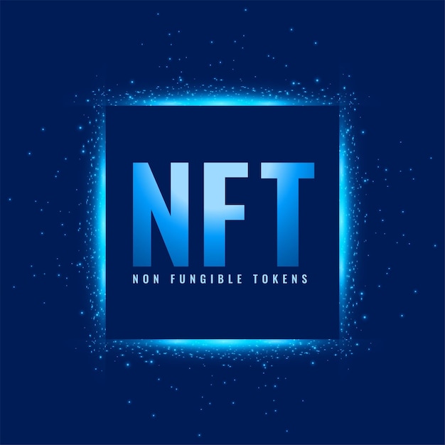 Fondo de token no fungible nft virtual con efecto de luz