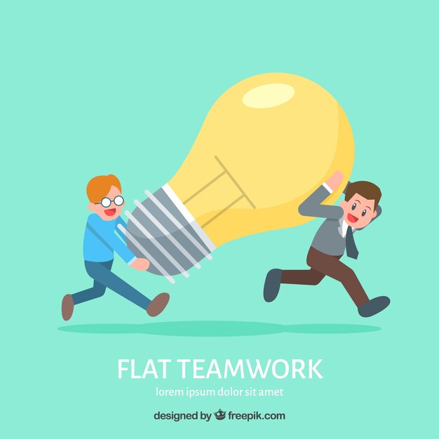 Fondo de trabajo en equipo en estilo plano
