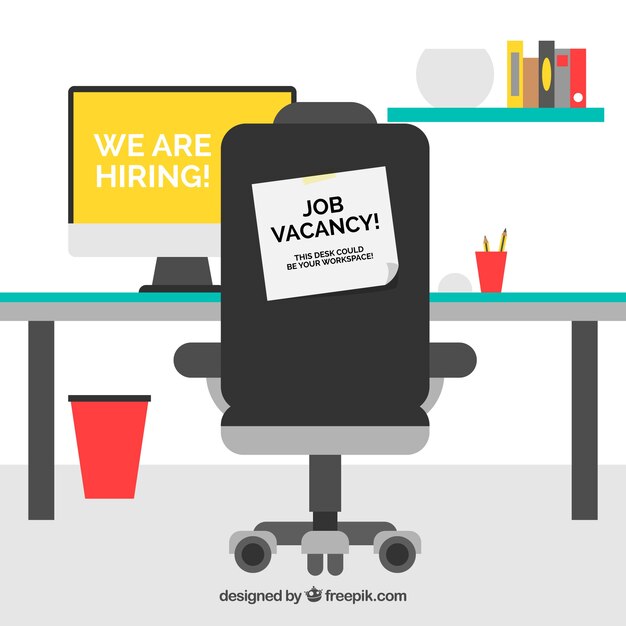 Fondo de trabajo vacante con escritorio