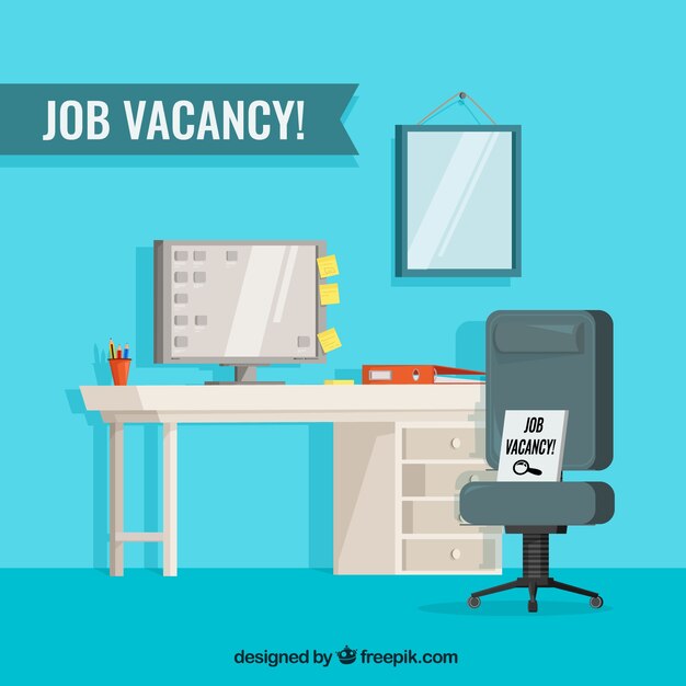 Fondo de trabajo vacante en estilo plano