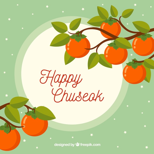 Fondo de tradicional chuseok en estilo plano