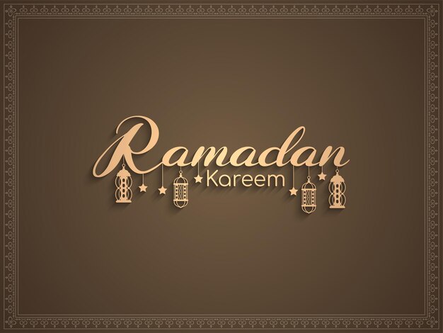 Fondo tradicional del diseño del texto del festival islámico Ramadan Kareem