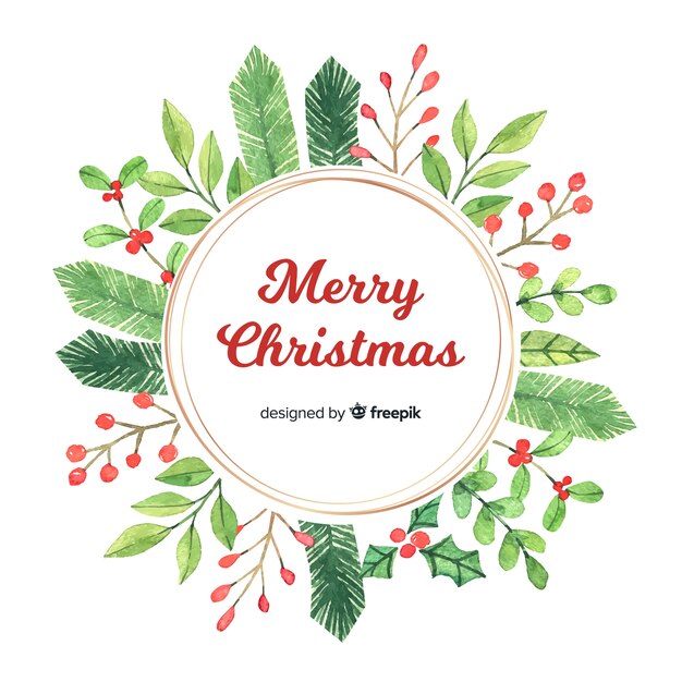 Fondo tradicional de navidad en acuarela