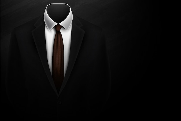 Vector gratuito fondo de traje masculino realista de lujo con chaqueta y corbata